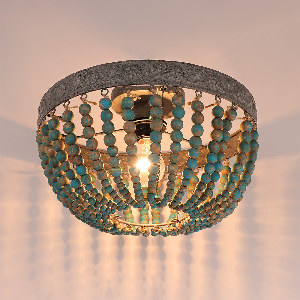 Retro Wooden Ceiling Light