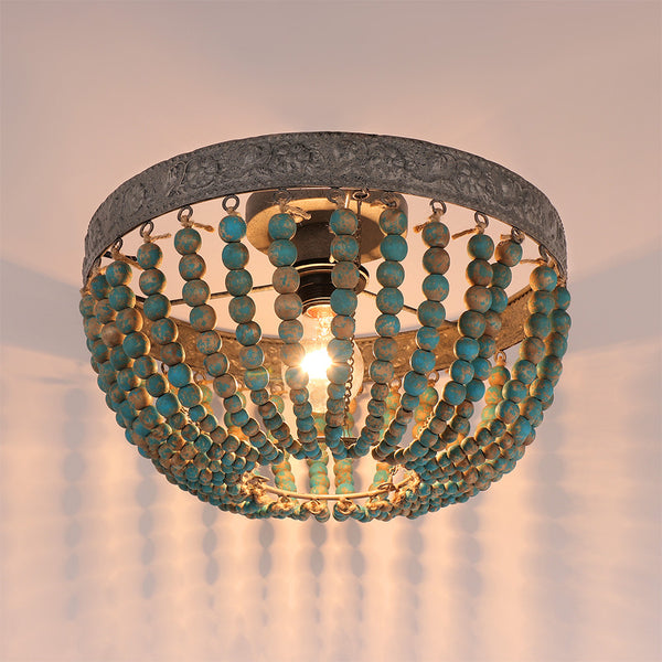 Retro Wooden Ceiling Light