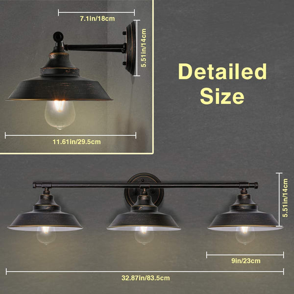 Retro 3-Way Wall Light