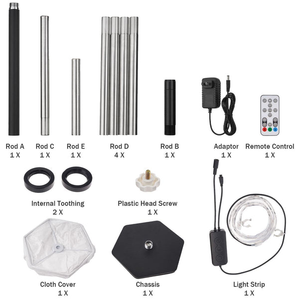 Foldable Multi Control Floor Lamp