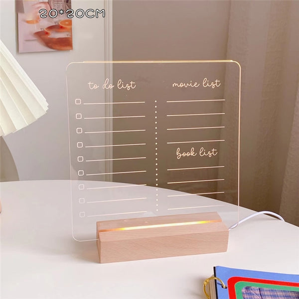 Acrylic Memo Board With Light