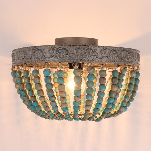 Retro Wooden Ceiling Light