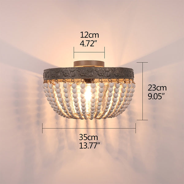 Retro Wooden Ceiling Light
