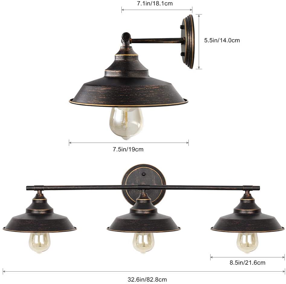Retro 3-Way Wall Light