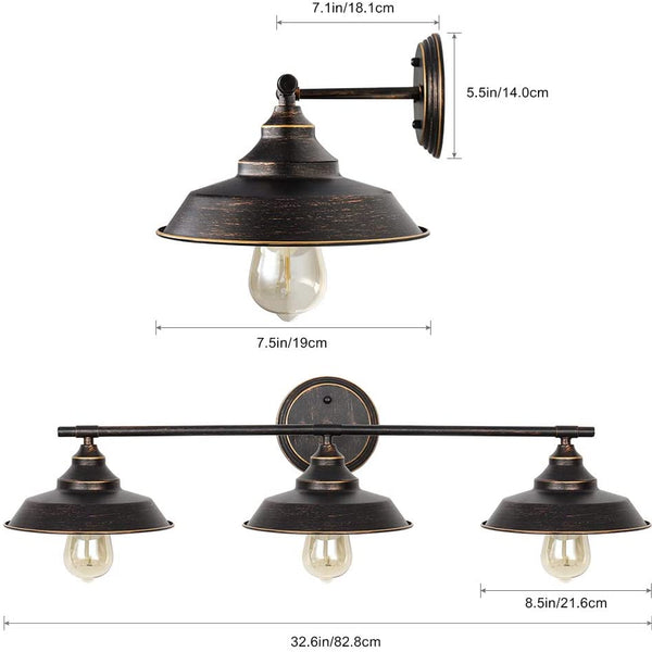 Retro 3-Way Wall Light