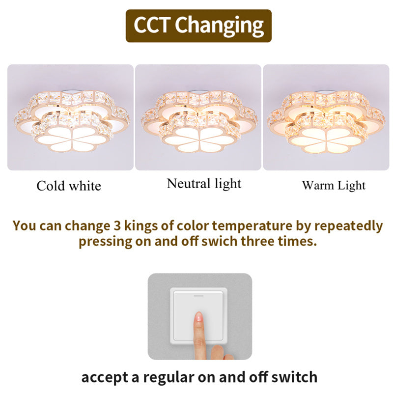 Crystal Flower Design Ceiling Light
