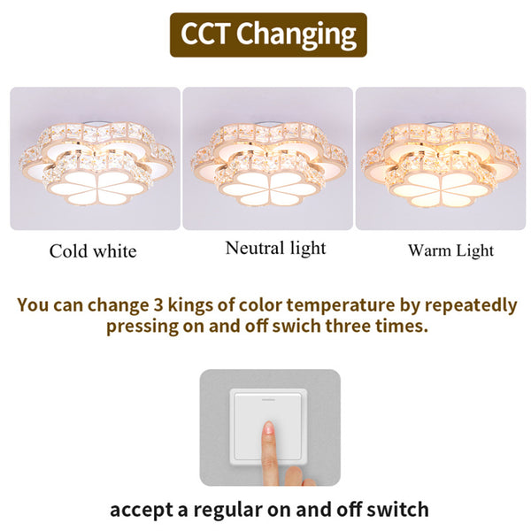 Crystal Flower Design Ceiling Light