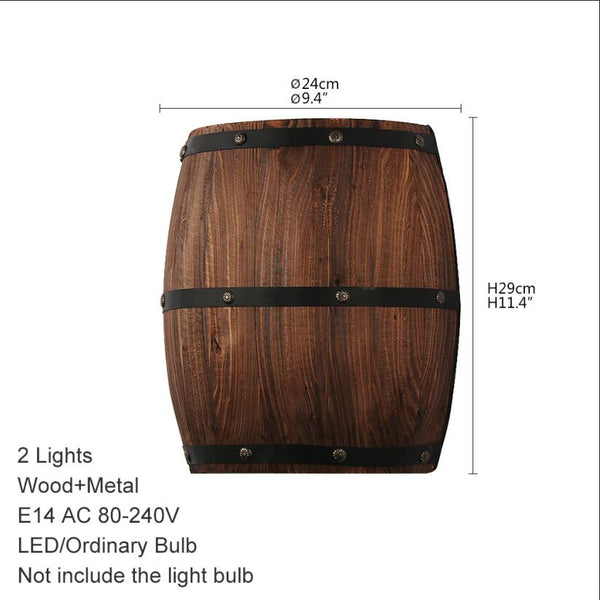 Retro Wine Barrel Design Lamp