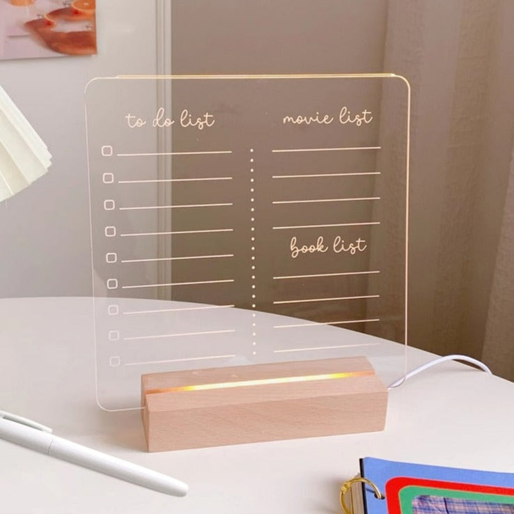 Acrylic Memo Board With Light