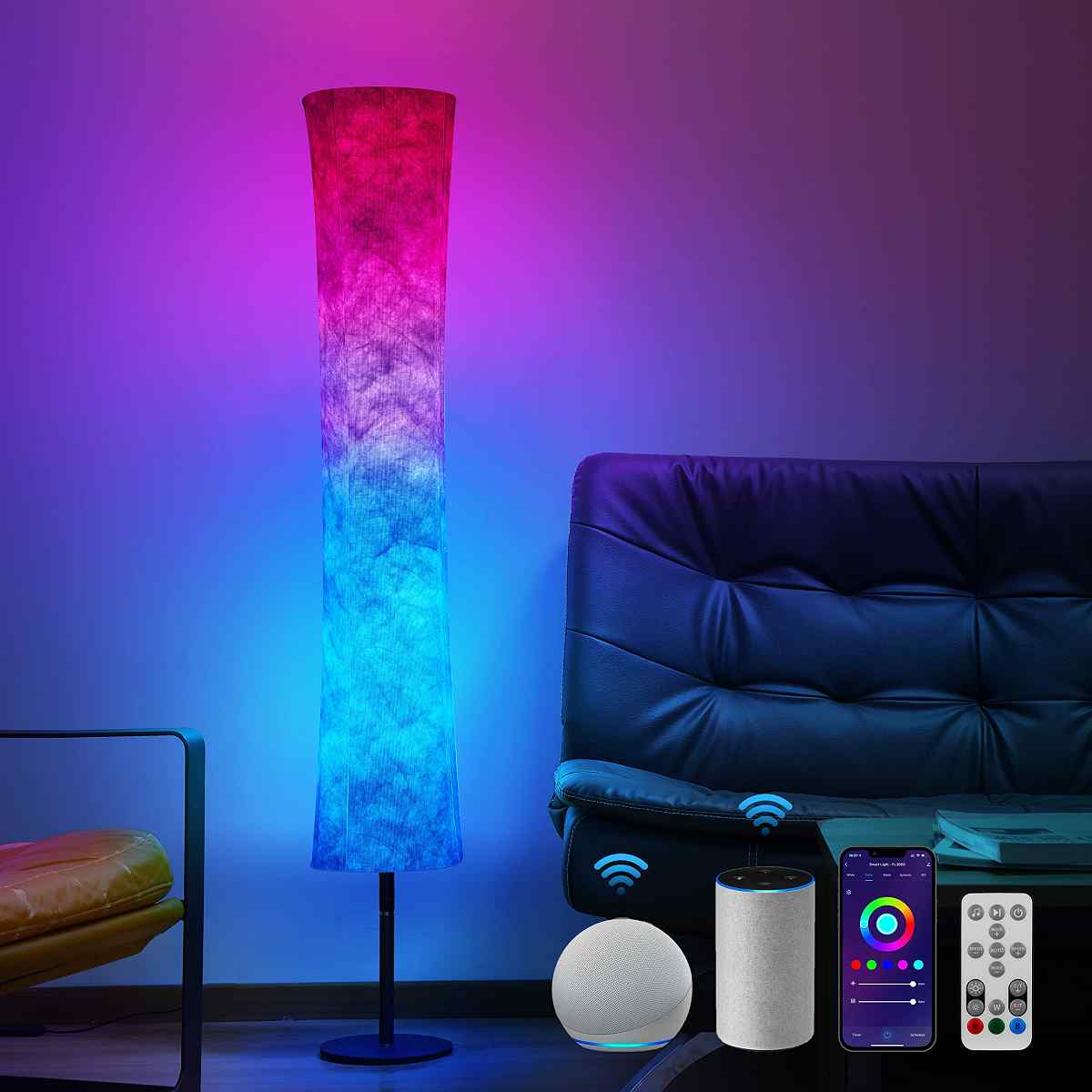 Foldable Multi Control Floor Lamp