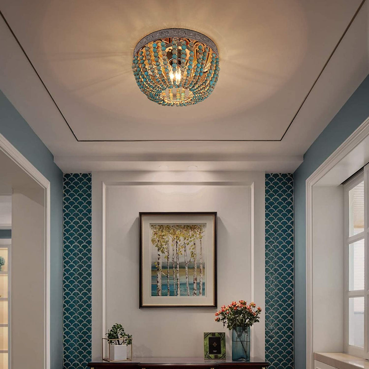 Retro Wooden Ceiling Light